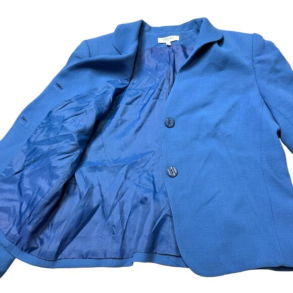 Vintage Bigio Collection Blue Wool Blazer Jacket Size 16 Classic Professional - Picture 2 of 5